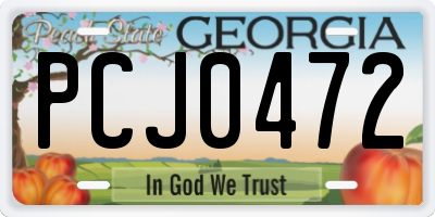 GA license plate PCJ0472