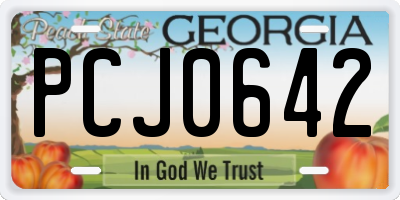 GA license plate PCJ0642
