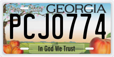 GA license plate PCJ0774