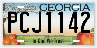 GA license plate PCJ1142