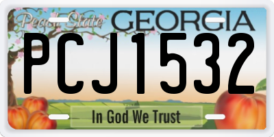 GA license plate PCJ1532