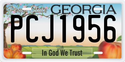GA license plate PCJ1956
