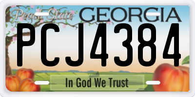 GA license plate PCJ4384