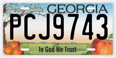 GA license plate PCJ9743
