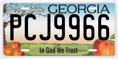GA license plate PCJ9966