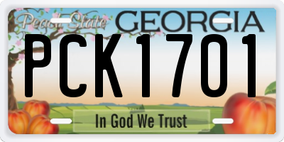 GA license plate PCK1701