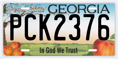 GA license plate PCK2376