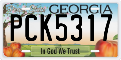 GA license plate PCK5317
