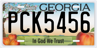 GA license plate PCK5456