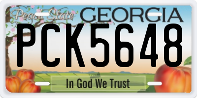 GA license plate PCK5648