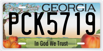 GA license plate PCK5719