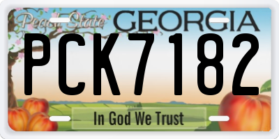 GA license plate PCK7182