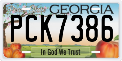 GA license plate PCK7386
