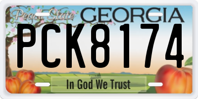 GA license plate PCK8174