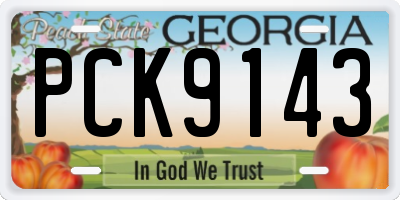 GA license plate PCK9143