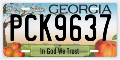 GA license plate PCK9637