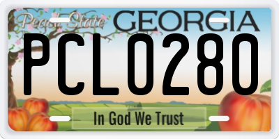 GA license plate PCL0280