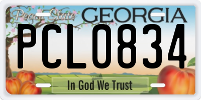 GA license plate PCL0834