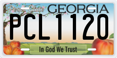 GA license plate PCL1120