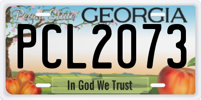 GA license plate PCL2073