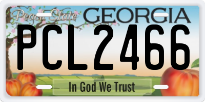 GA license plate PCL2466