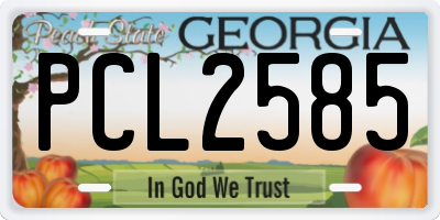 GA license plate PCL2585