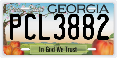 GA license plate PCL3882