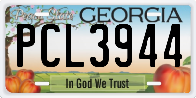 GA license plate PCL3944
