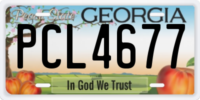 GA license plate PCL4677