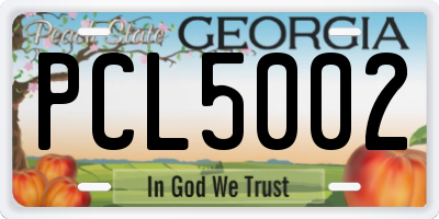 GA license plate PCL5002