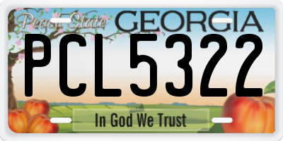 GA license plate PCL5322