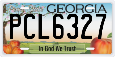GA license plate PCL6327