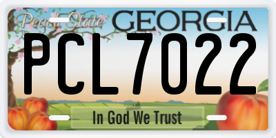 GA license plate PCL7022
