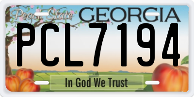 GA license plate PCL7194