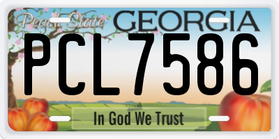 GA license plate PCL7586