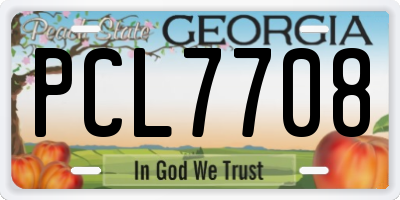 GA license plate PCL7708