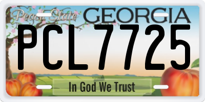 GA license plate PCL7725