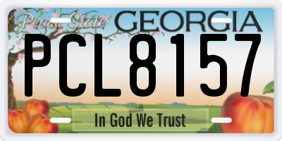 GA license plate PCL8157