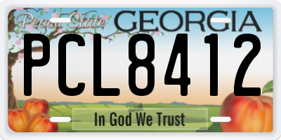 GA license plate PCL8412