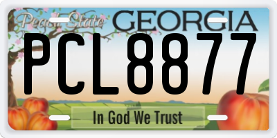 GA license plate PCL8877