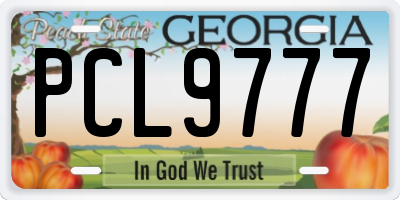 GA license plate PCL9777