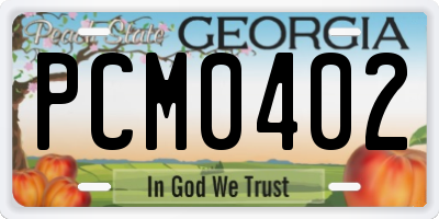 GA license plate PCM0402