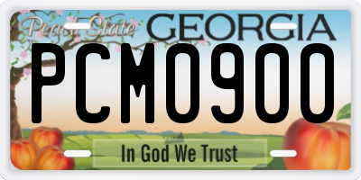 GA license plate PCM0900