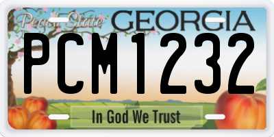 GA license plate PCM1232