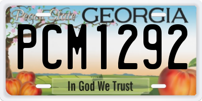GA license plate PCM1292
