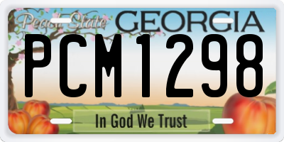 GA license plate PCM1298