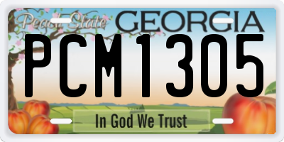 GA license plate PCM1305