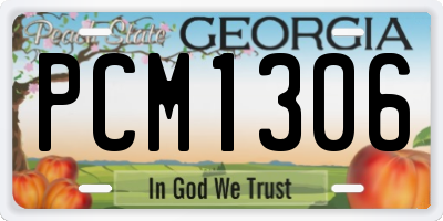 GA license plate PCM1306
