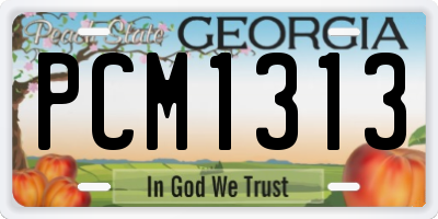 GA license plate PCM1313