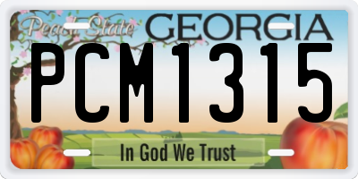 GA license plate PCM1315